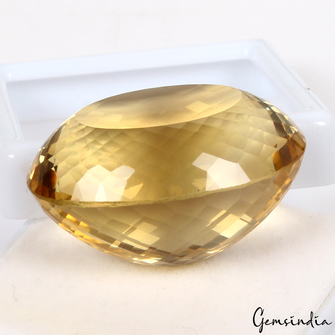 Large &Clean 91.40 Cts Natural Untreated Yellow Citrine Oval  Cut Loose Gemstone
