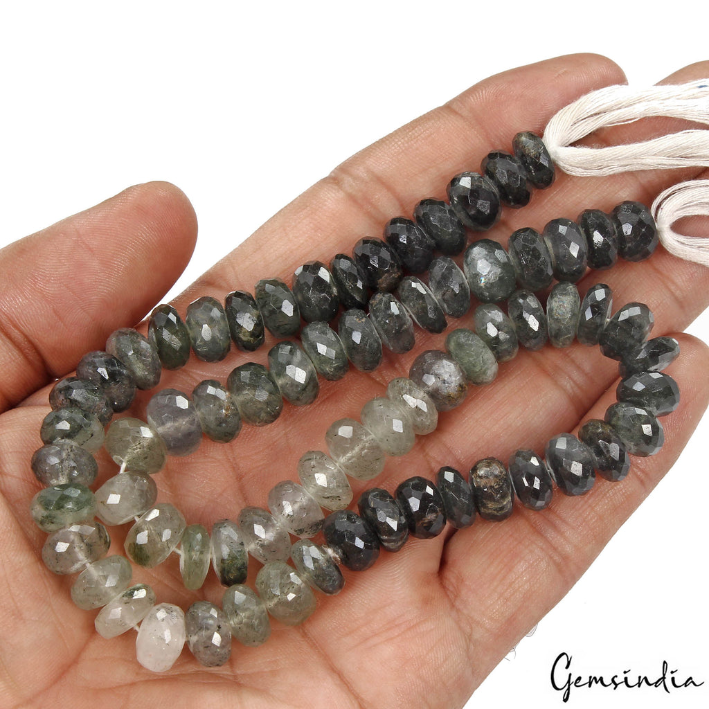 Rutile Quartz Beaded Strand, Untreated, Bi Color — 8mm to 9mm, 310 Ct, India