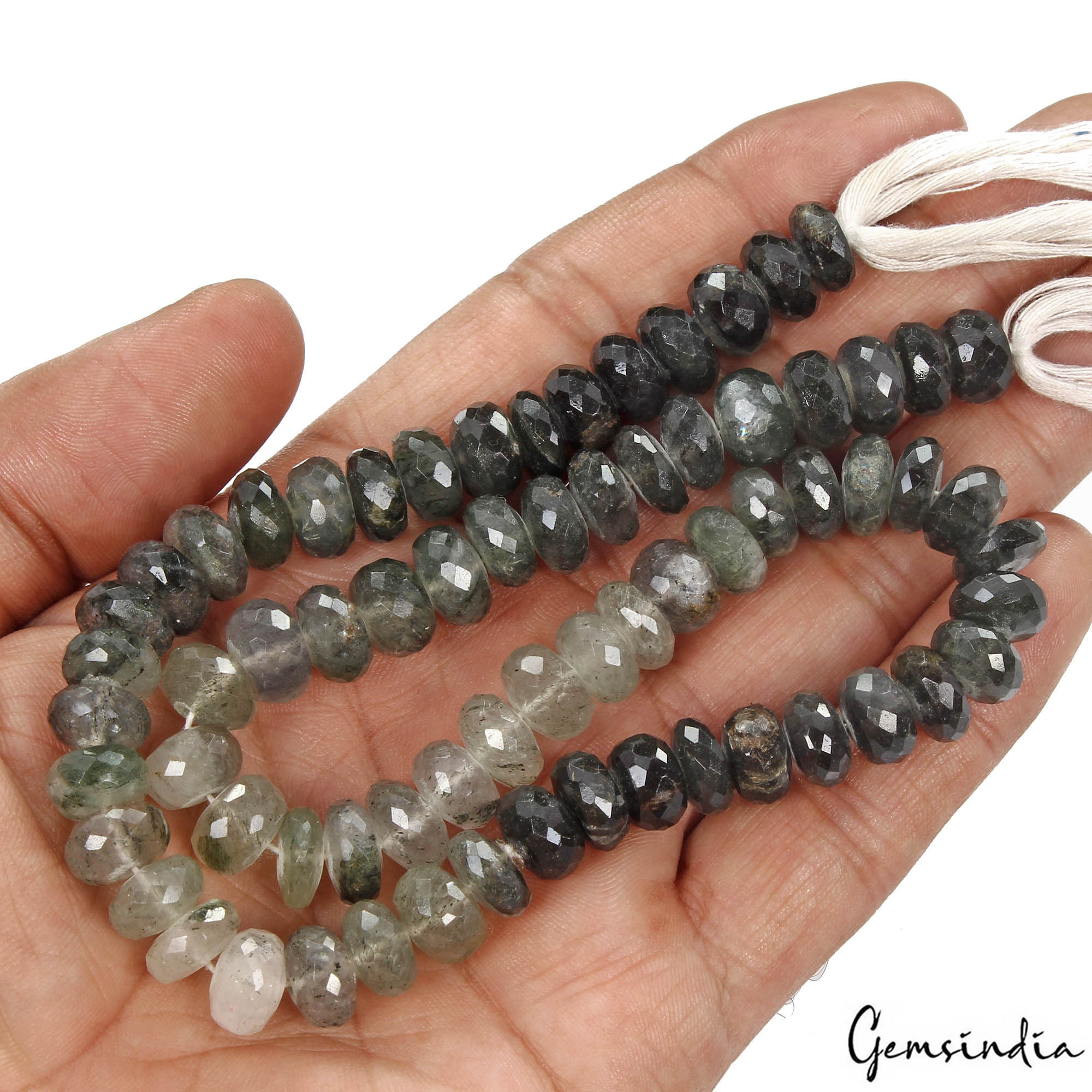 Rutile Quartz Beaded Strand, Untreated, Bi Color — 8mm to 9mm, 310 Ct, India