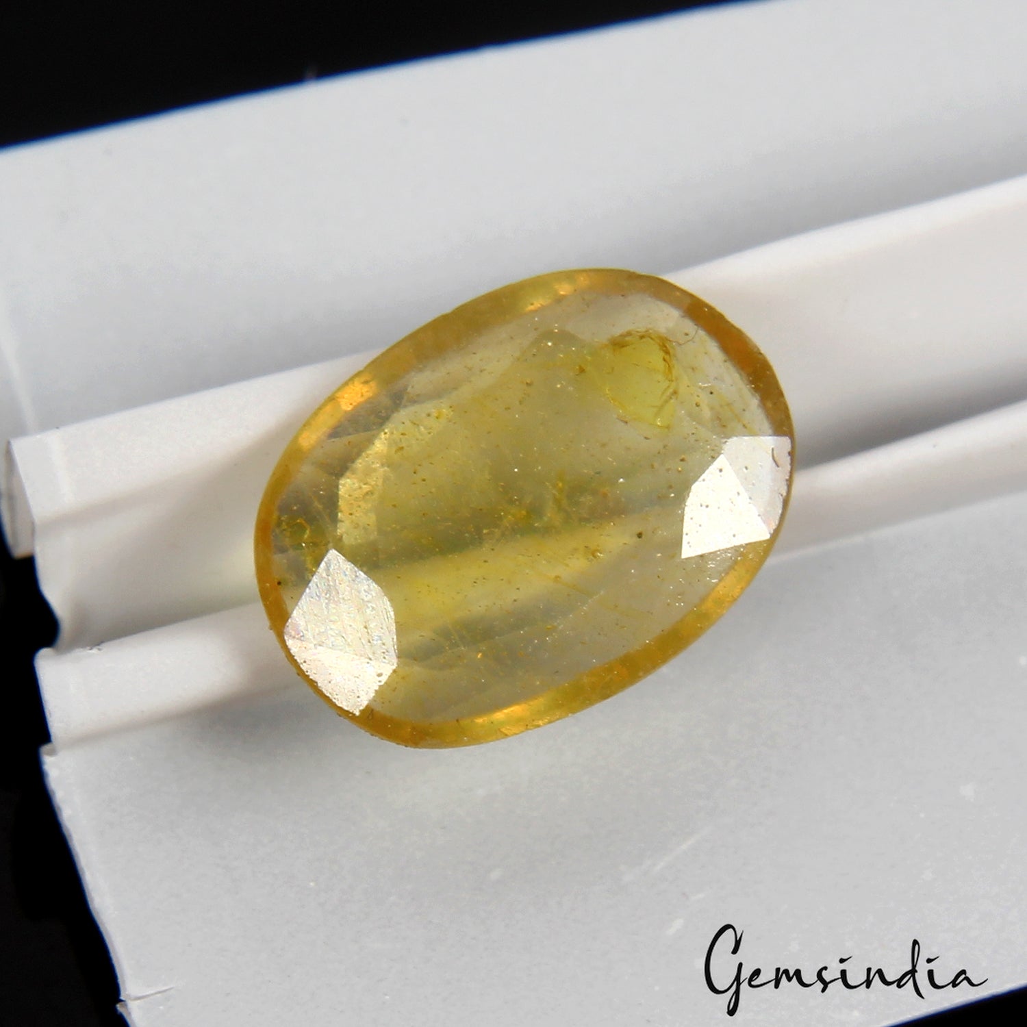 3.10 Cts Natural Ceylon Sapphire Yellow Oval Cut Untreated Certified Gemstone