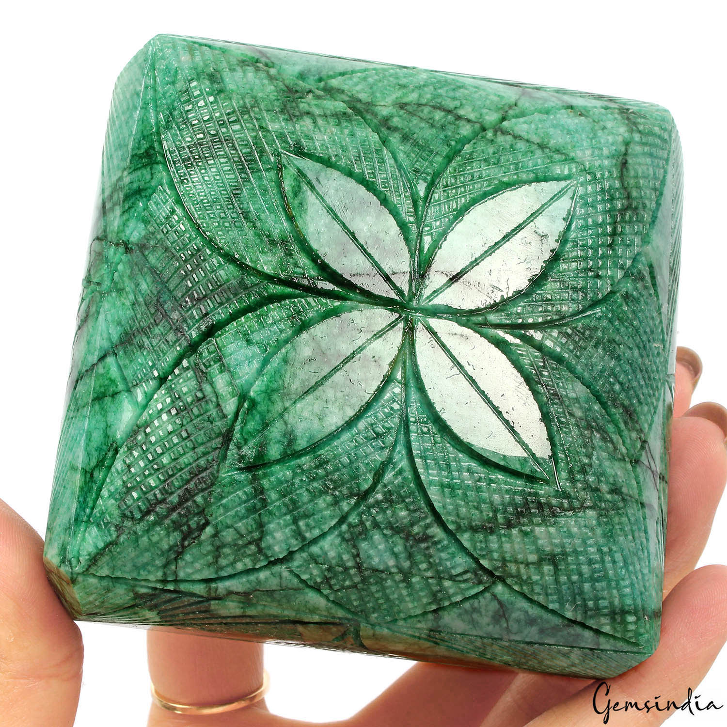 Large 4140 Ct Natural Green Emerald Octagon Carving Earth Mined Huge Size Gems