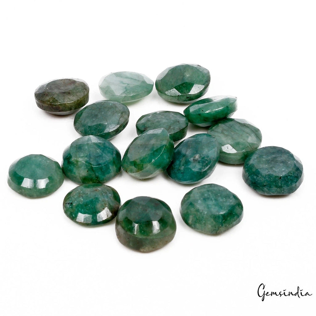 Certified 83.80 Ct/15 Pcs Natural Brazilian Green Emerald Round Gems For Jewelry