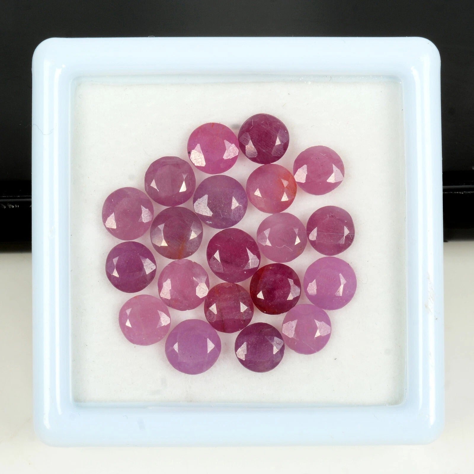 20 Pcs/17.40 Ct. Natural Mozambique Ruby 5mm Round Cut Pink Red Loose Gemstones