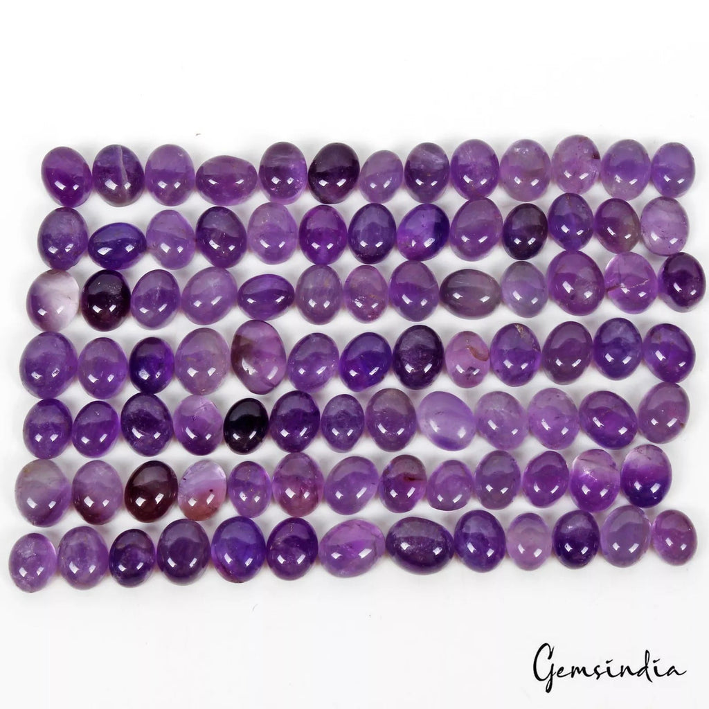 400 Ct Natural Untreated Brazilian Purple Amethyst Oval Cab Loose Wholesale Gems