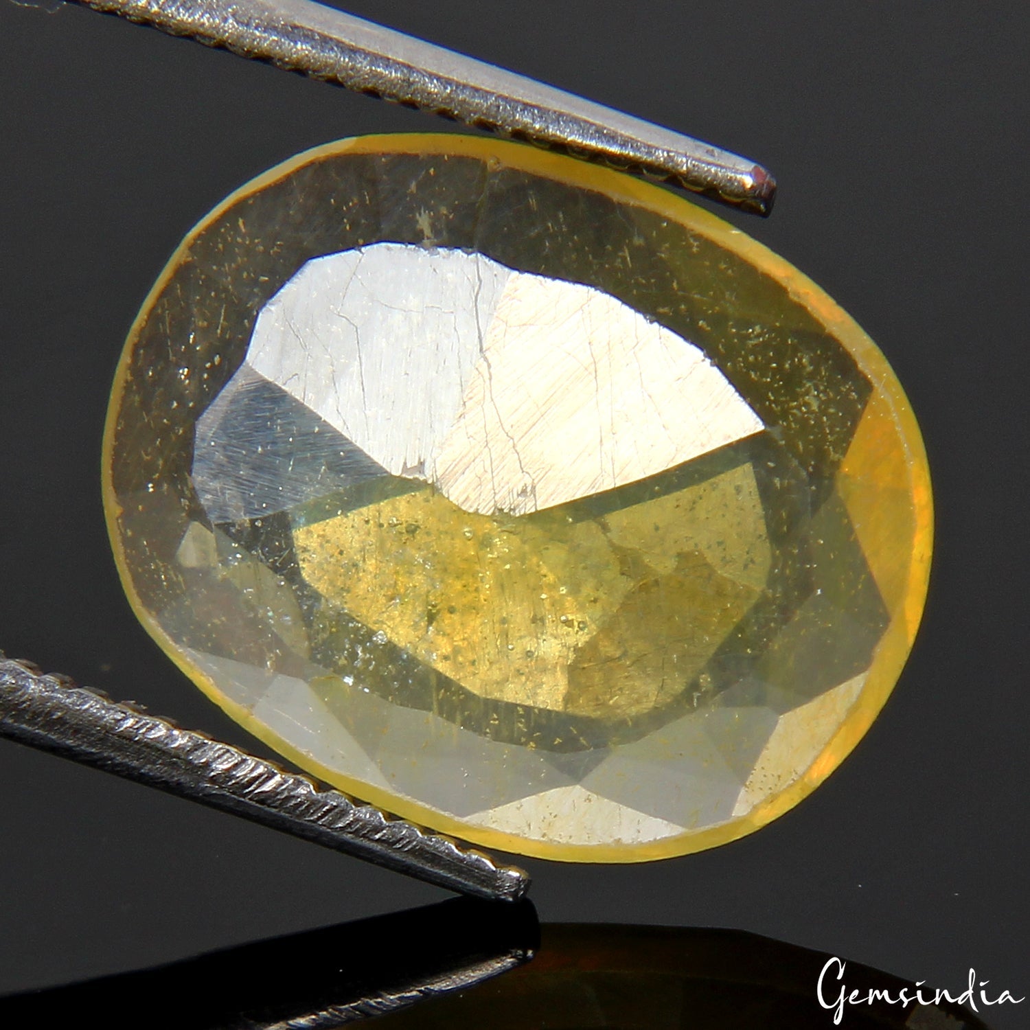 3.50 Cts Natural Ceylon Sapphire Yellow Cushion Cut Untreated Certified Gemstone