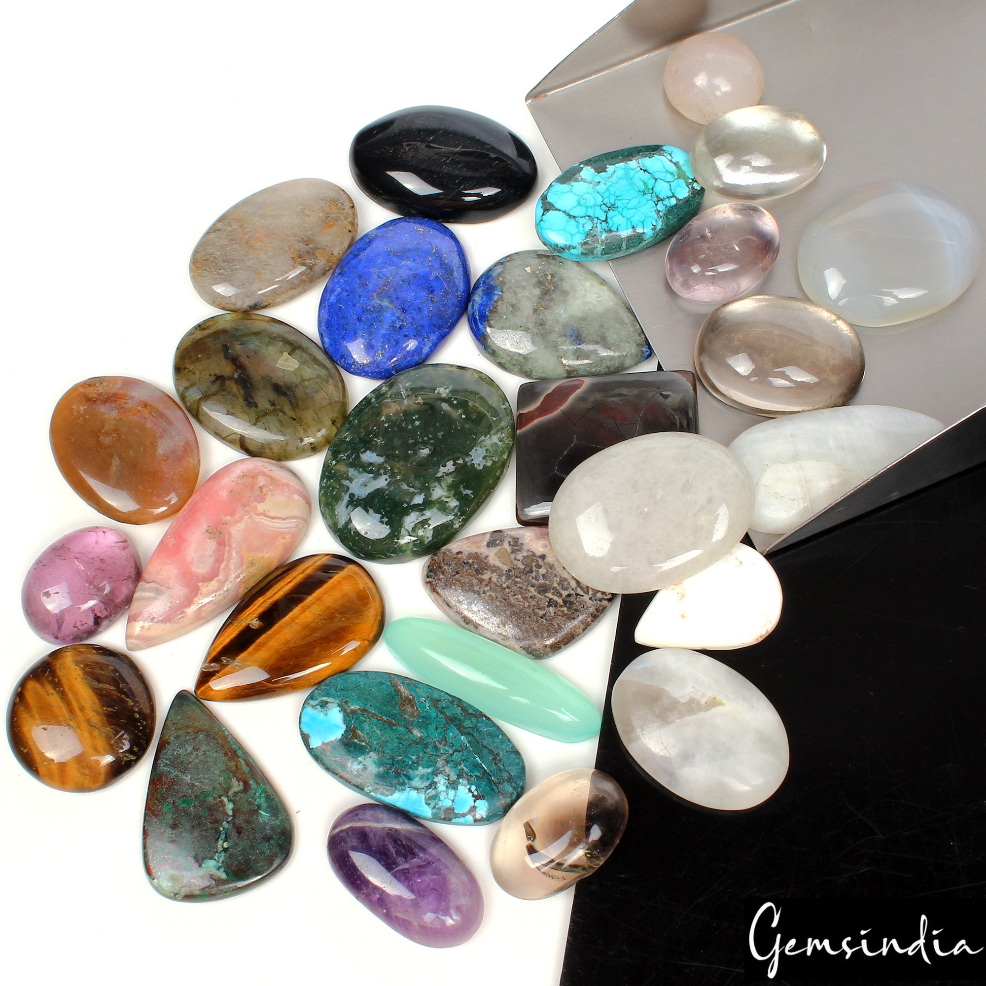 830 Ct Natural Multi Color Mixed cabochon Flatback Wholesale Loose Gemstones Lot