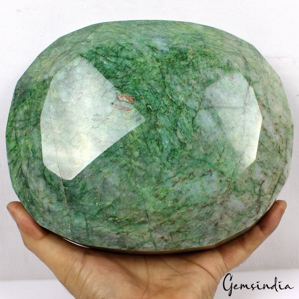 Large Natural Green Emerald 4.7 kilo Oval Cut Faceted Earth Mined Huge Gemstone