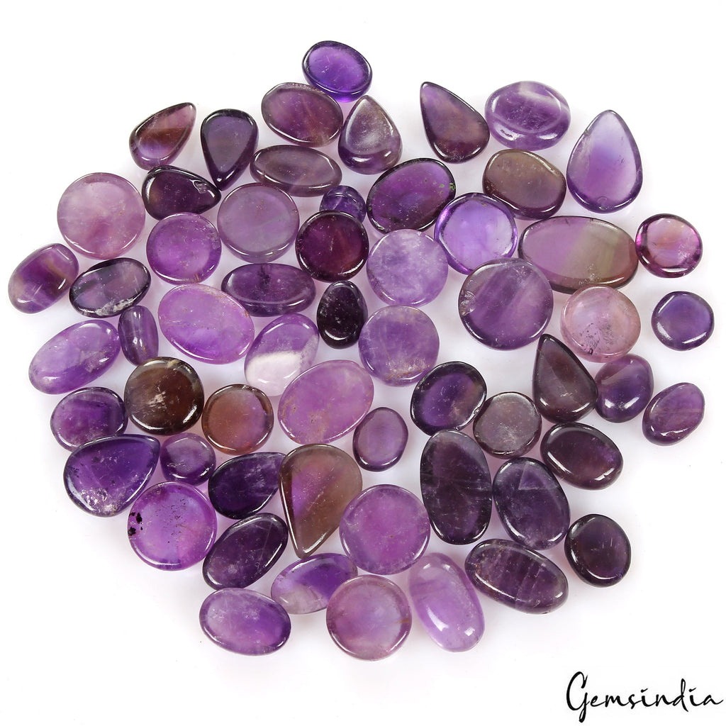 380 Ct Natural Rich Purple Amethyst Mix Cab Untreated Loose Gemstones~ 58 Pcs