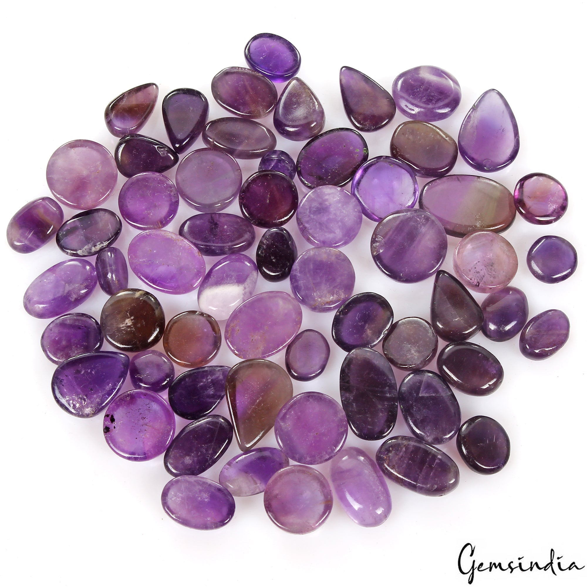 380 Ct Natural Rich Purple Amethyst Mix Cab Untreated Loose Gemstones~ 58 Pcs