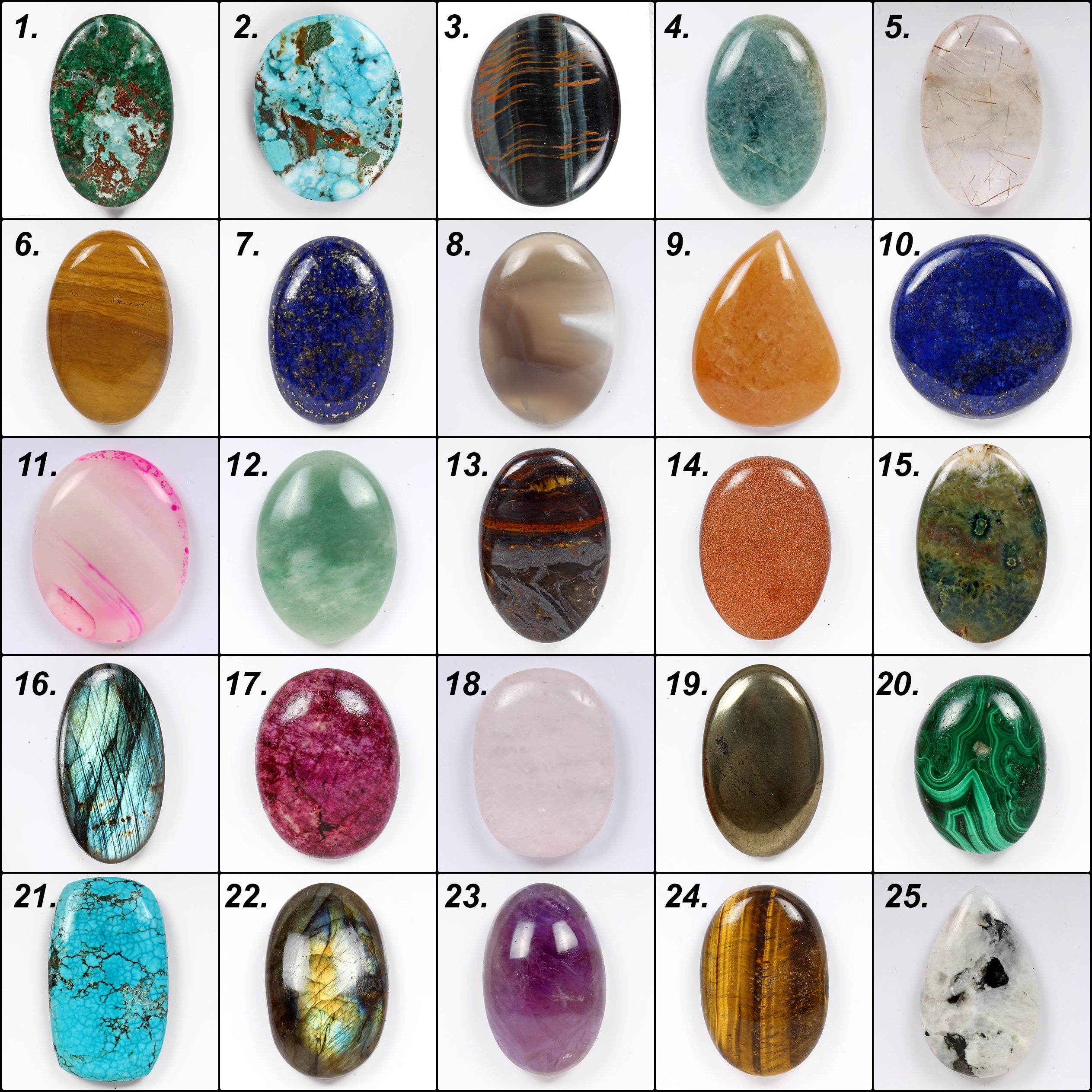 25 Pc Estate Genuine Semi Precious Cabochon Loose Multi Gemstones Lot Collection