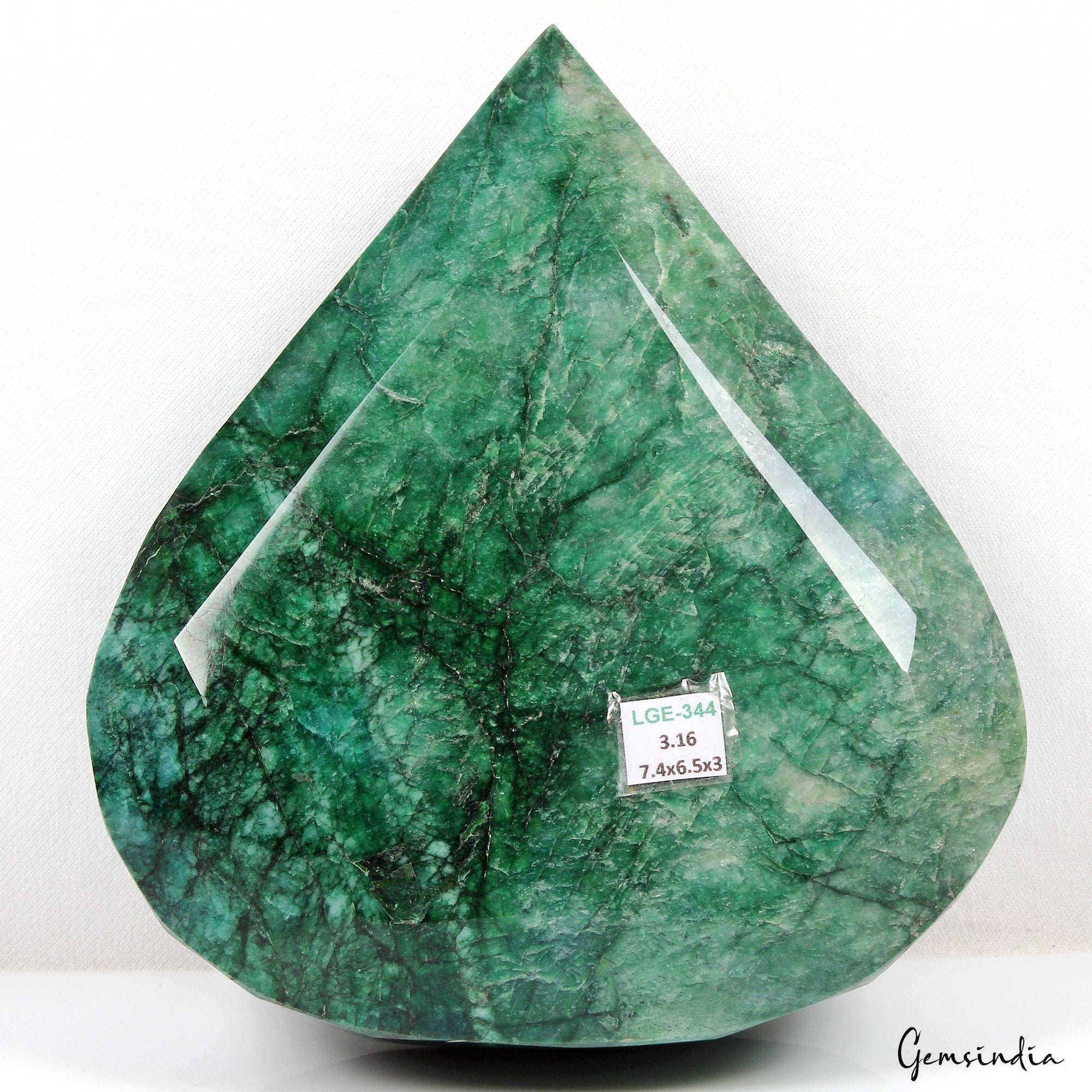 Biggest 3.1 Kilo Natural BrazilianGreen Emerald Pear Faceted Huge Size Gemstone