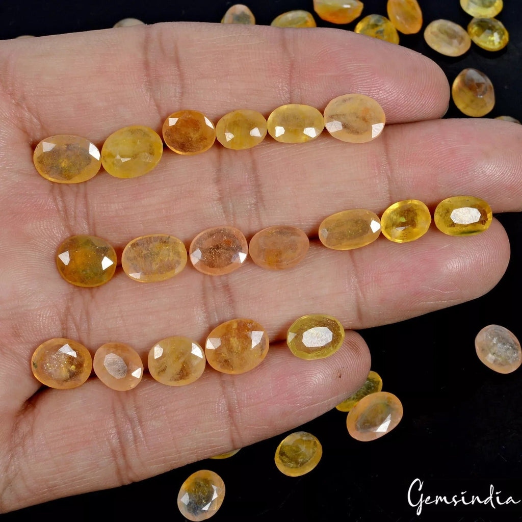 Natural Untreated 138.60 Ct Oval Cut Ceylon Sapphire 47 Pcs Gemstones Certified