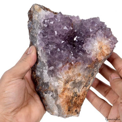 Amethyst Crystal Cluster, Untreated, Purple — 8x5.5x4 Inch, 1.99 Kg (9950 Ct), Uruguay