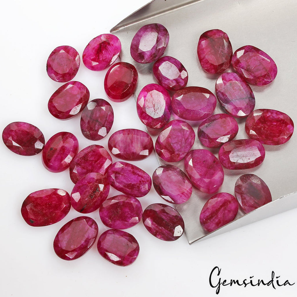 330 Ct Natural Pink Red Beryl Bixbite USA Mix Cut Loose 15-18mm Gemstones ~31 Pc