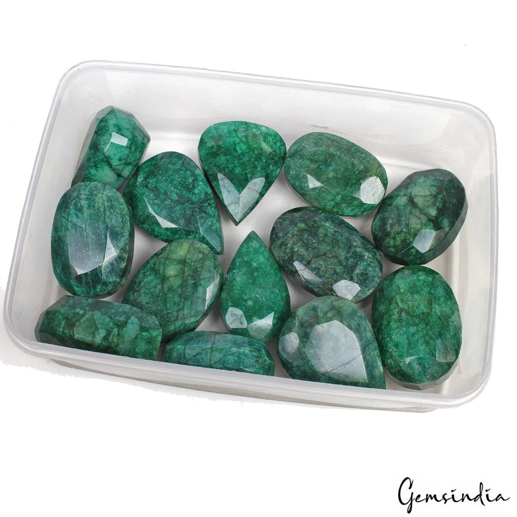 6270 Ct Natural Green Emerald Mix Cut Loose 54-64mm Gemstones Wholesale Lot~13Pc