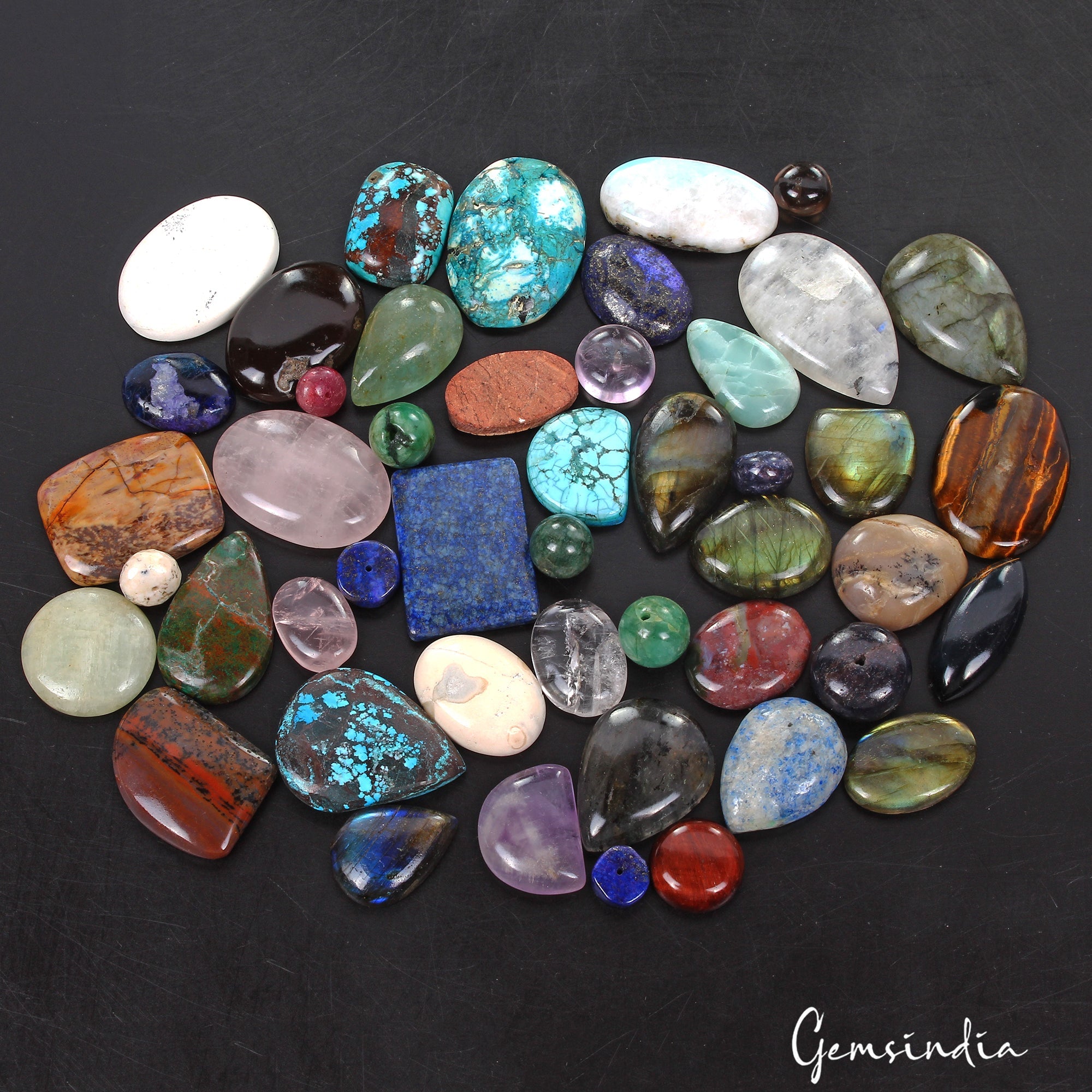 Loose Gemstone Lot~ Lapis, Cabochon, Turquoise, Tiger Eye, Mix Bead 1100+ Carat