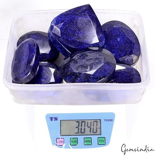 3 Kilo Natural Untreated Sapphire Mix Faceted Earth Mined Loose Gemstone Lot 8Pc