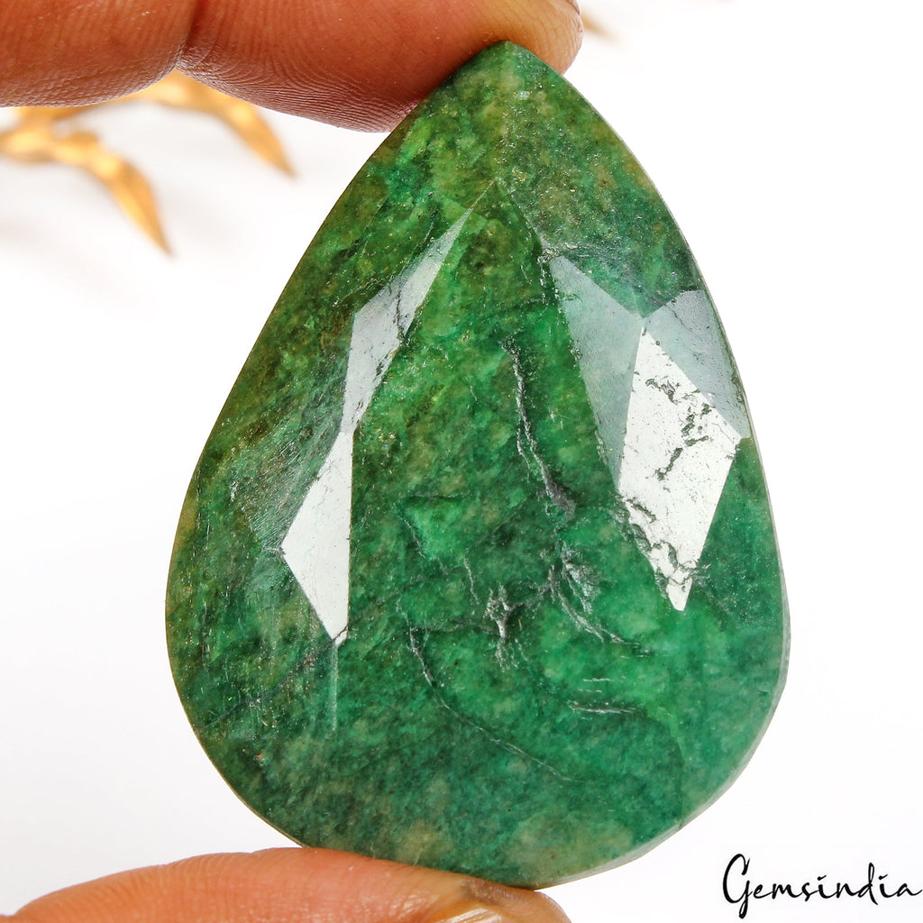 217 Ct Natural Green Emerald Pear Cut Loose Faceted Earth mined Gemstone, Brazil