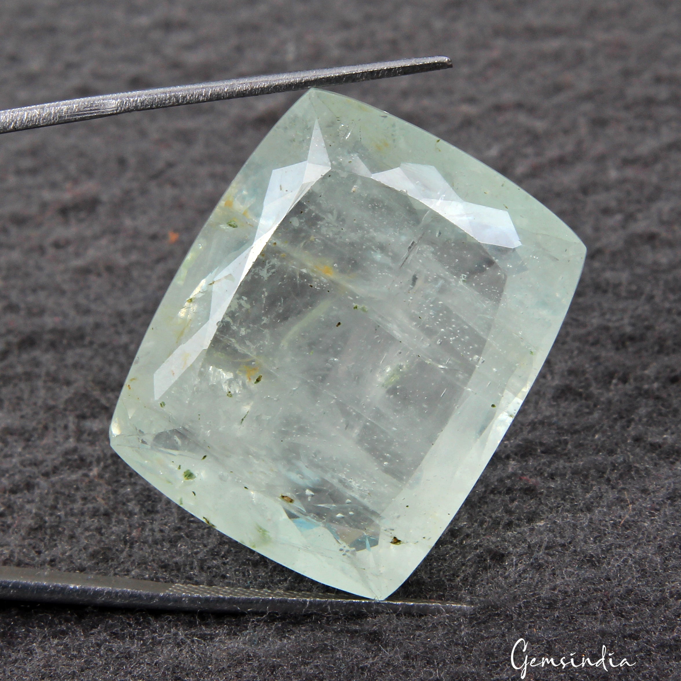 Certified 51.40 Ct Natural Blue Green Aquamarine Cushion Cut Loose Brazilian Gem