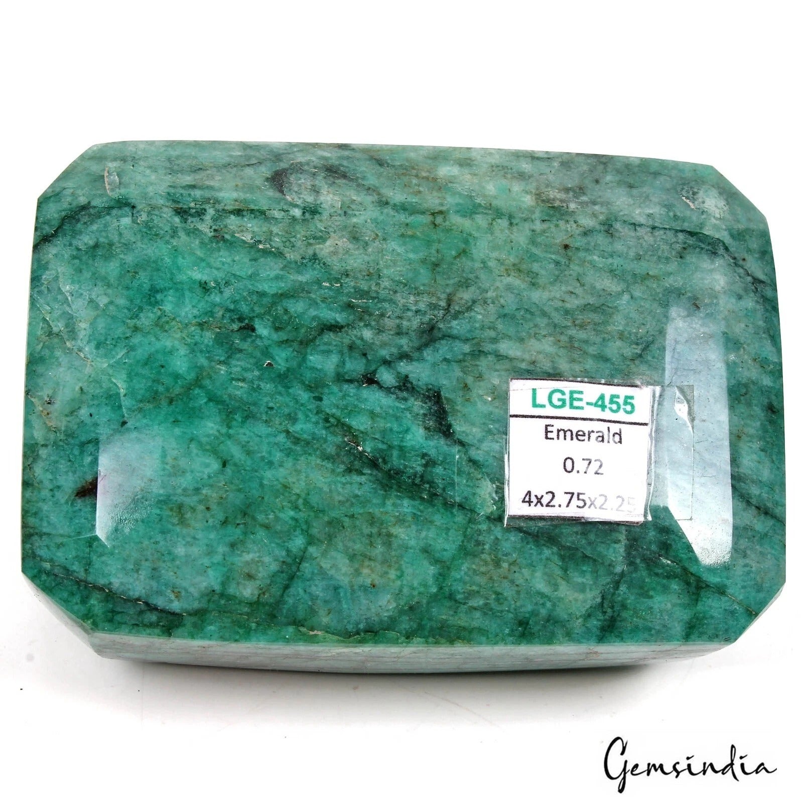 Emerald Loose Gemstone, Color Enhanced, Green — 4x2.75x2.25 Inch, 3600 Ct (0.72 Kg), Brazil