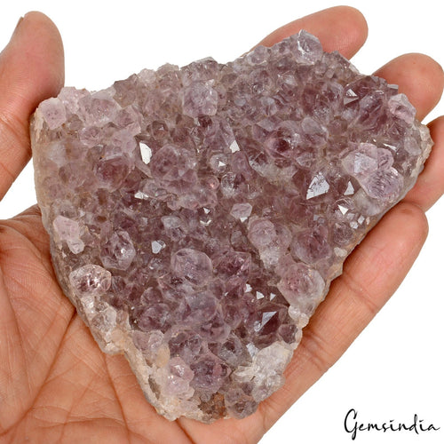 Amethyst Crystal Cluster, Untreated, Purple — 95 x 89 x 19mm, 1090 Ct, Uruguay