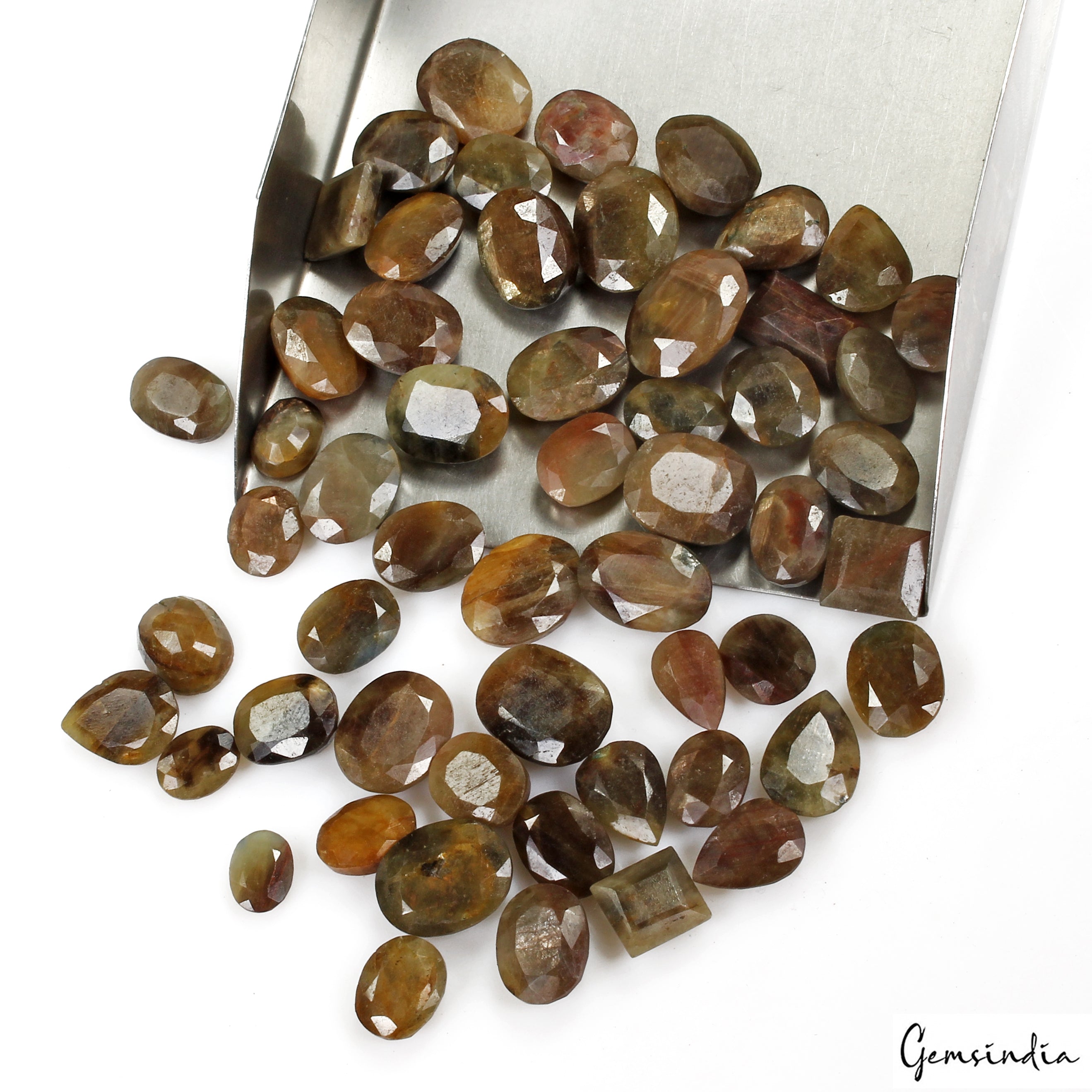 560Ct 100% Natural Yellow Brown Sapphire Untreated Mix Cut Loose Gemstones 55 Pc