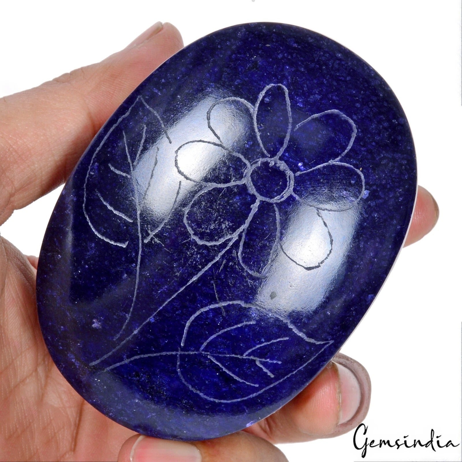 2450 Ct Natural Royal Blue Sapphire Oval Carving Huge Earth Mined Loose Gemstone