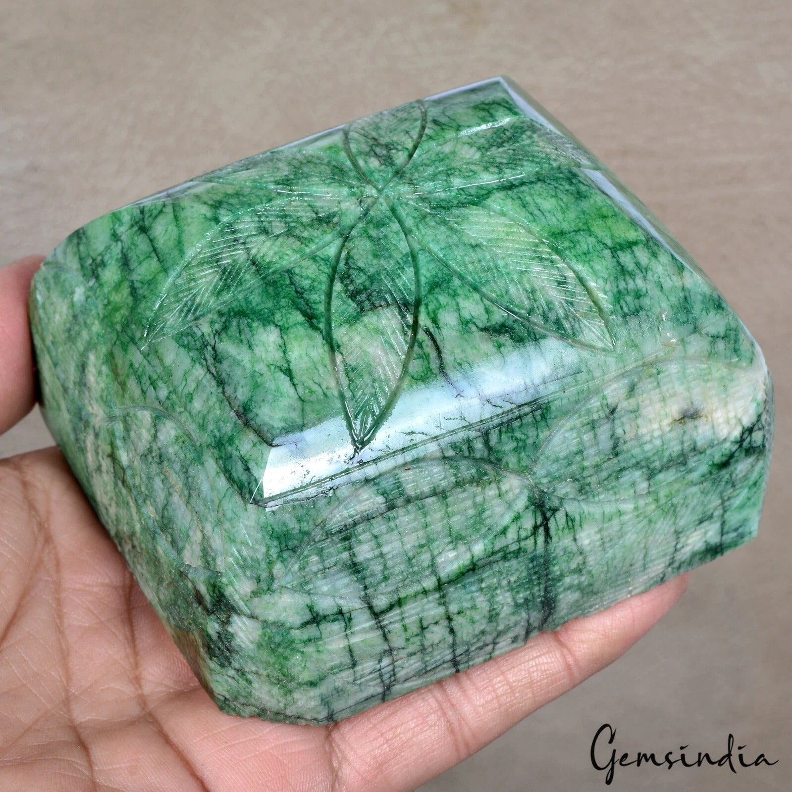 3900 Ct Natural Emerald Green Octagon Cut Hand Carving Huge Size Loose Gemstone