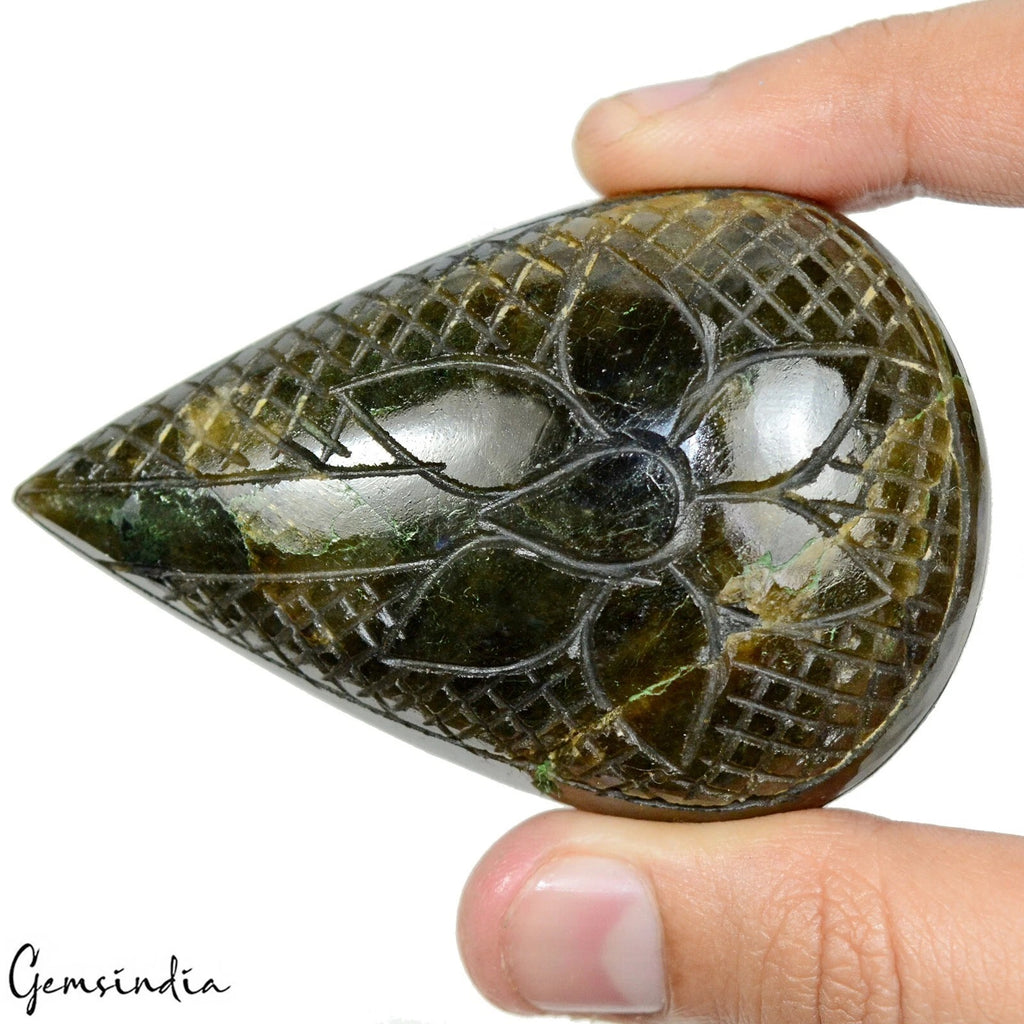 Labradorite Loose Gemstone — 60 x 45 x 21 mm, 470 Ct
