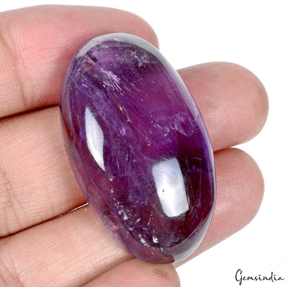 97.70 Ct Natural Untreated Purple Amethyst Oval Cab Pendant Size Loose Gemstone
