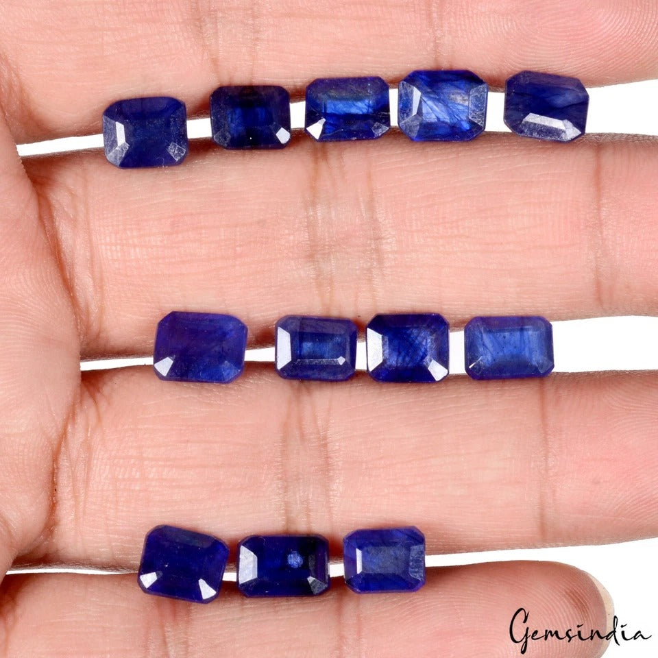 12 Pcs Lot 36.50 Ct Octagon Cut Natural Blue Sapphire - Heated, Ceylon Gemstones