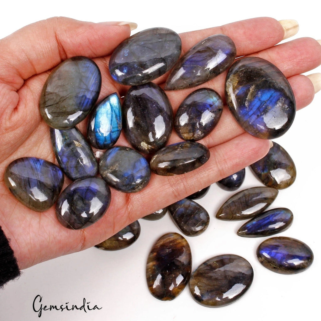 680 Cts/26 Pcs Natural Untreated Blue Shine Labradorite Mixed Cab Wholesale Gems