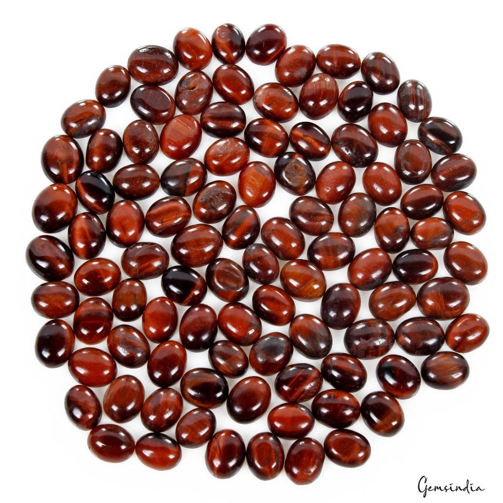 Tiger Eye Lot, Cabochon, Untreated — 100 Pieces, 9mm to 11mm, 280.00 Ct
