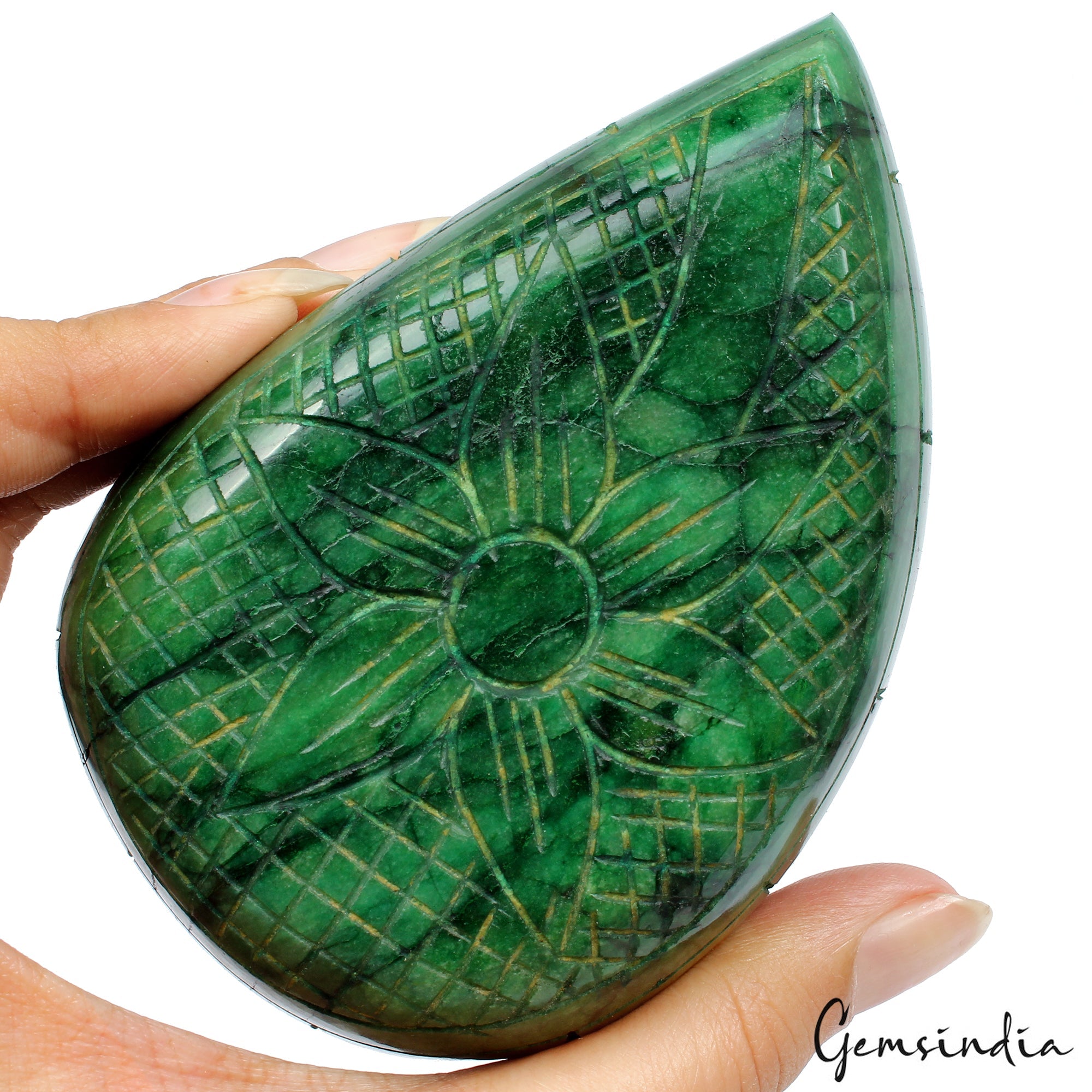 2400 Ct Natural Green Brazilian Emerald Fancy Carving Earth Mined Loose Gemstone