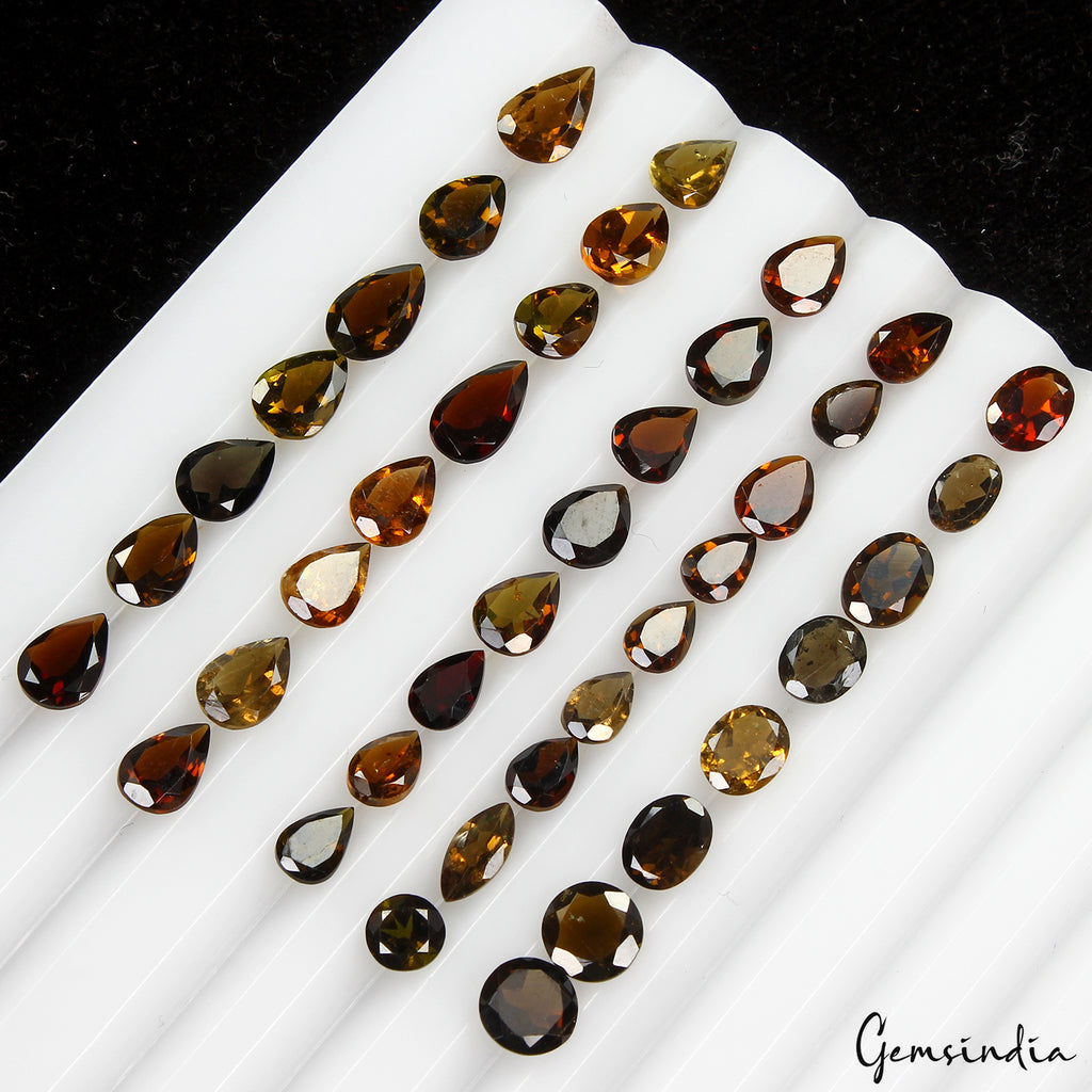 Tourmaline Lot, Loose Gemstone, Pear, Oval & Round Cut, Untreated — 40 Pieces, 4mm to 8mm, 21.80 Ct, Mozambique