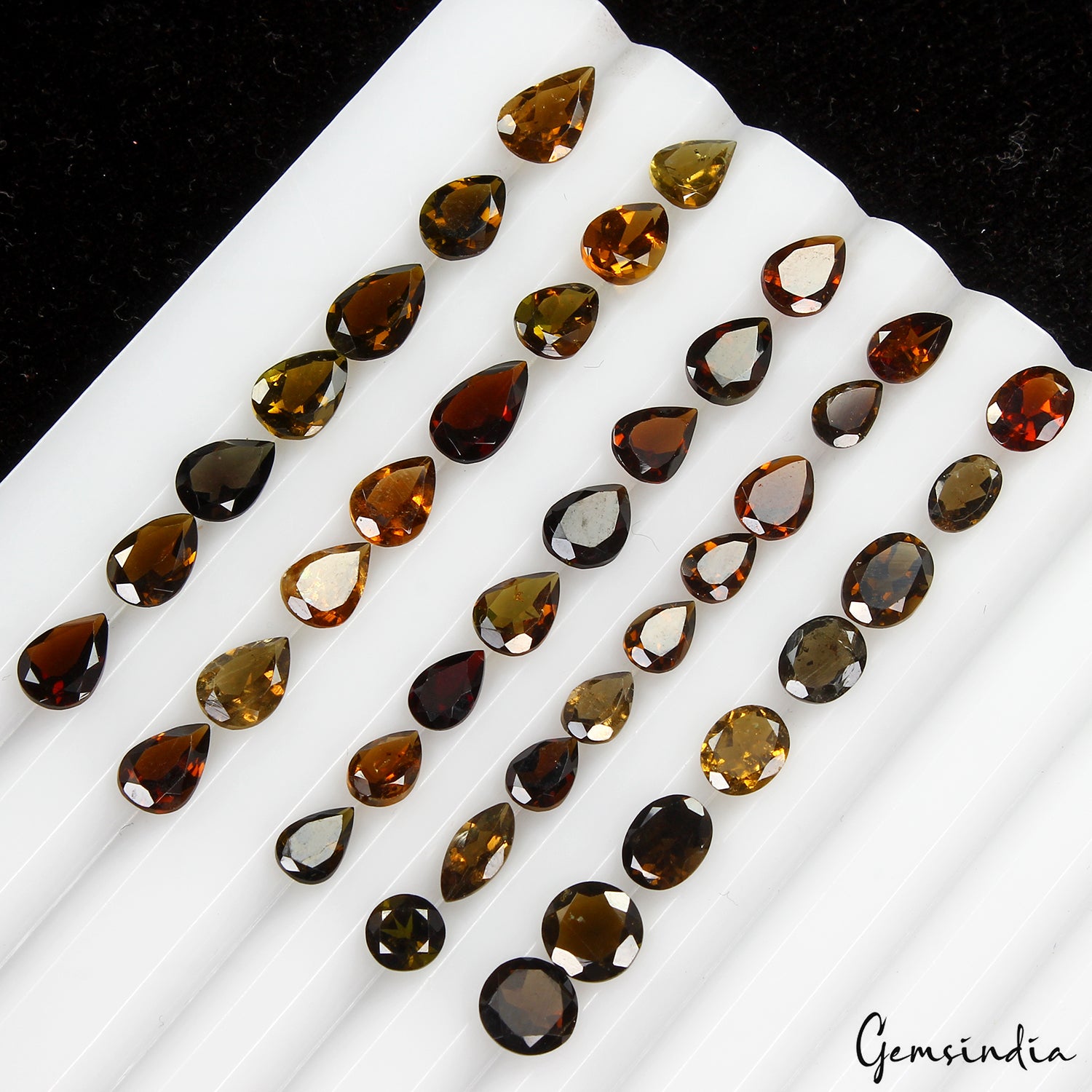 Tourmaline Lot, Loose Gemstone, Pear, Oval & Round Cut, Untreated — 40 Pieces, 4mm to 8mm, 21.80 Ct, Mozambique