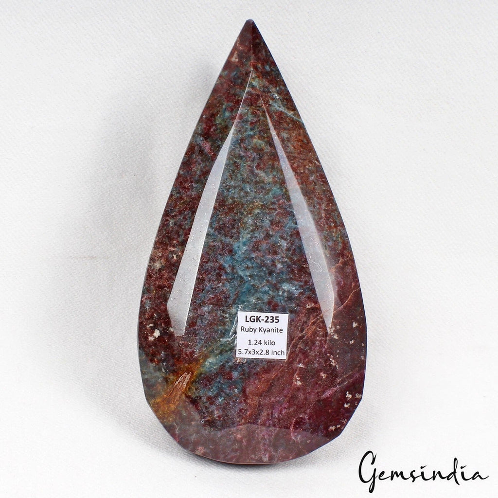 1.2Kilo Natural Ruby Kyanite Pear Untreated Huge Earth Mined Madagascar Gemstone