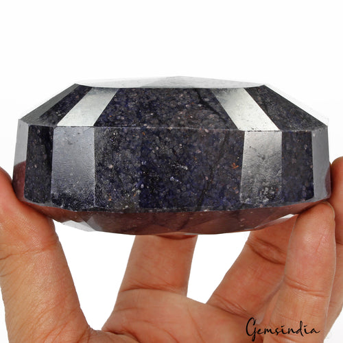 African Blue Sapphire Loose Gemstone, Color Enhanced — 98x73x45 mm, 3600 Ct, Africa