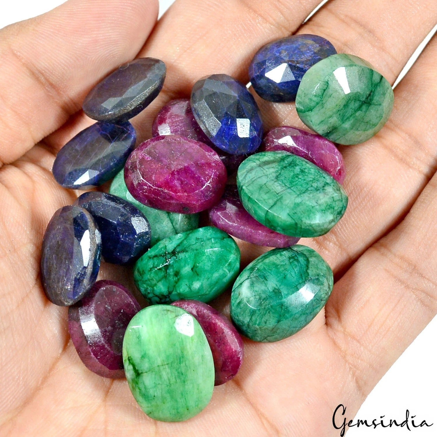 Emerald Lot, Loose Gemstone, Color Enhanced — 18 Pieces, 17mm to 20mm, 350 Ct, Brazil