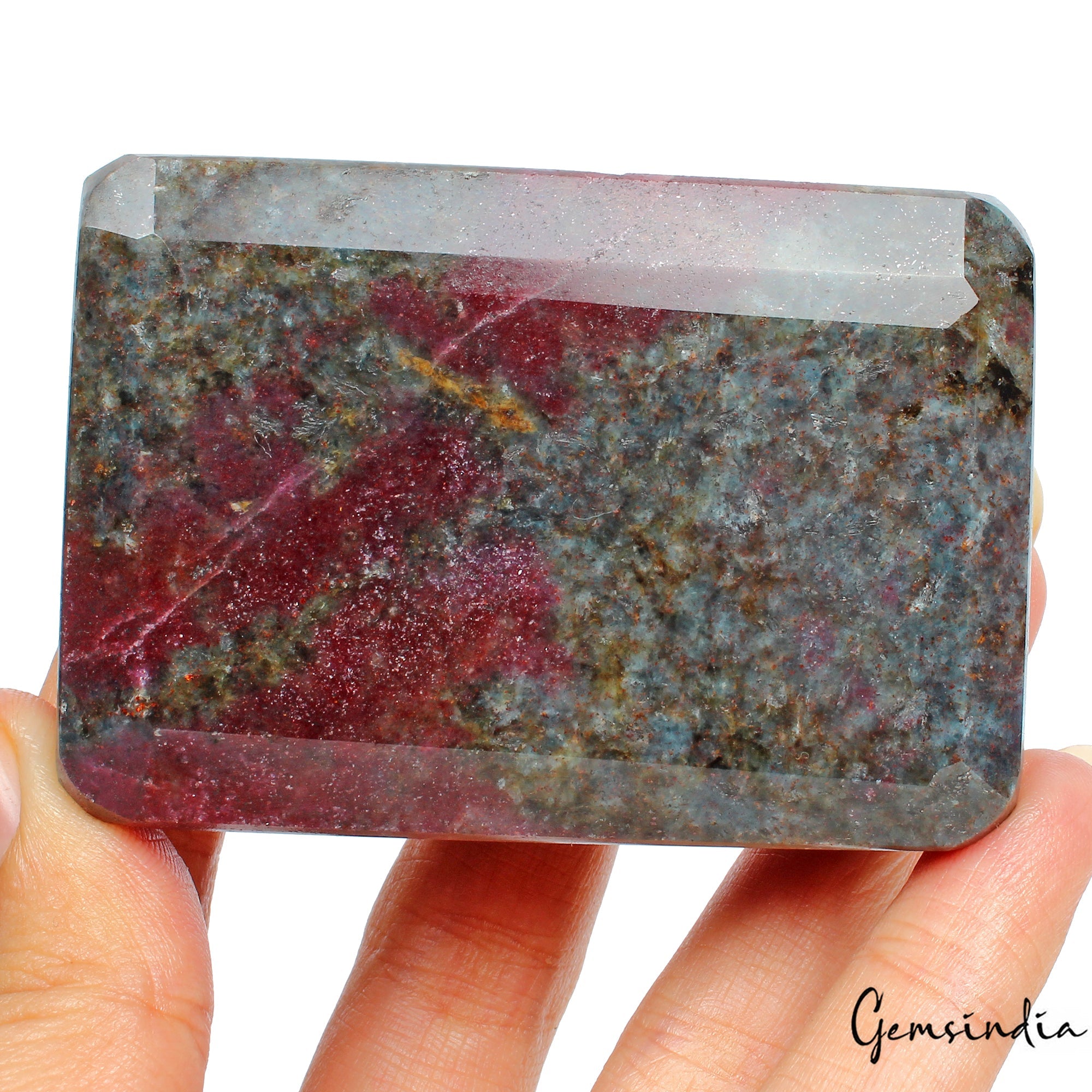 1340 Cts Natural Untreated Bi-Color Ruby Kyanite Octagon Cut Huge Loose Gemstone