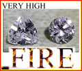 AAA 1.45ct / 2 Pcs HIGH FIRE ROUND & TRILLION CUBIC ZIRCONIA CZ COMBO Gems-India