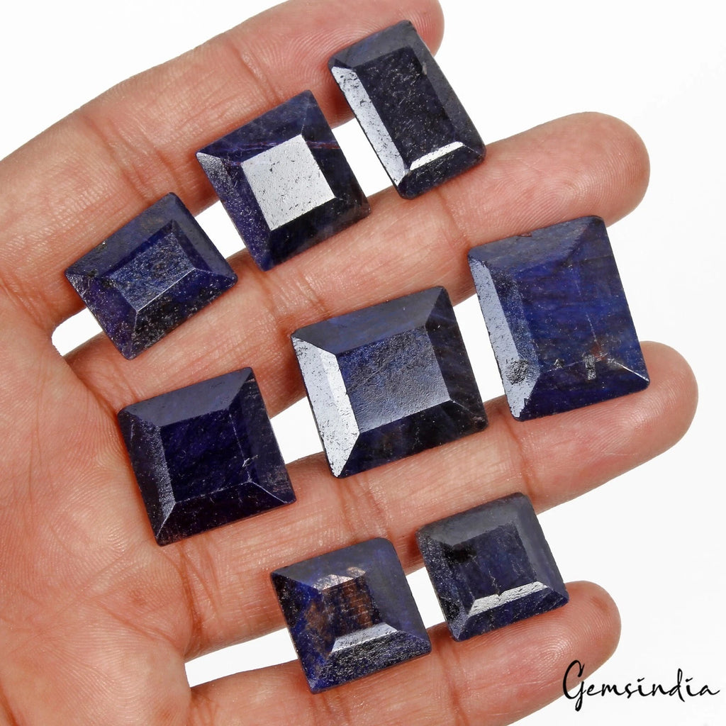 Blue Sapphire Lot, Loose Gemstone, Color Enhanced — 8 Pieces, 16mm to 24mm, 310 Ct, Madagascar