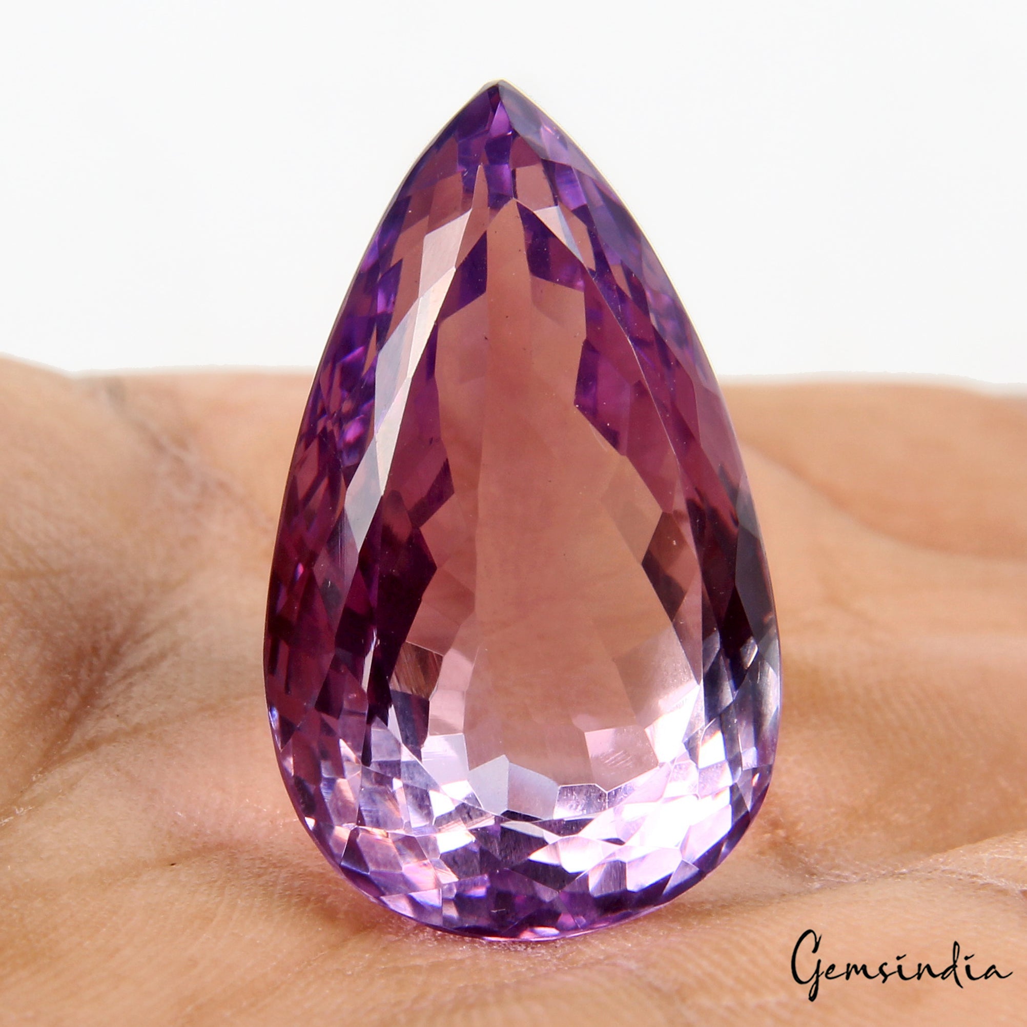 VVS 29.40Ct Natural Amethyst Certified Huge Pendant Size Pear Untreated Gemstone