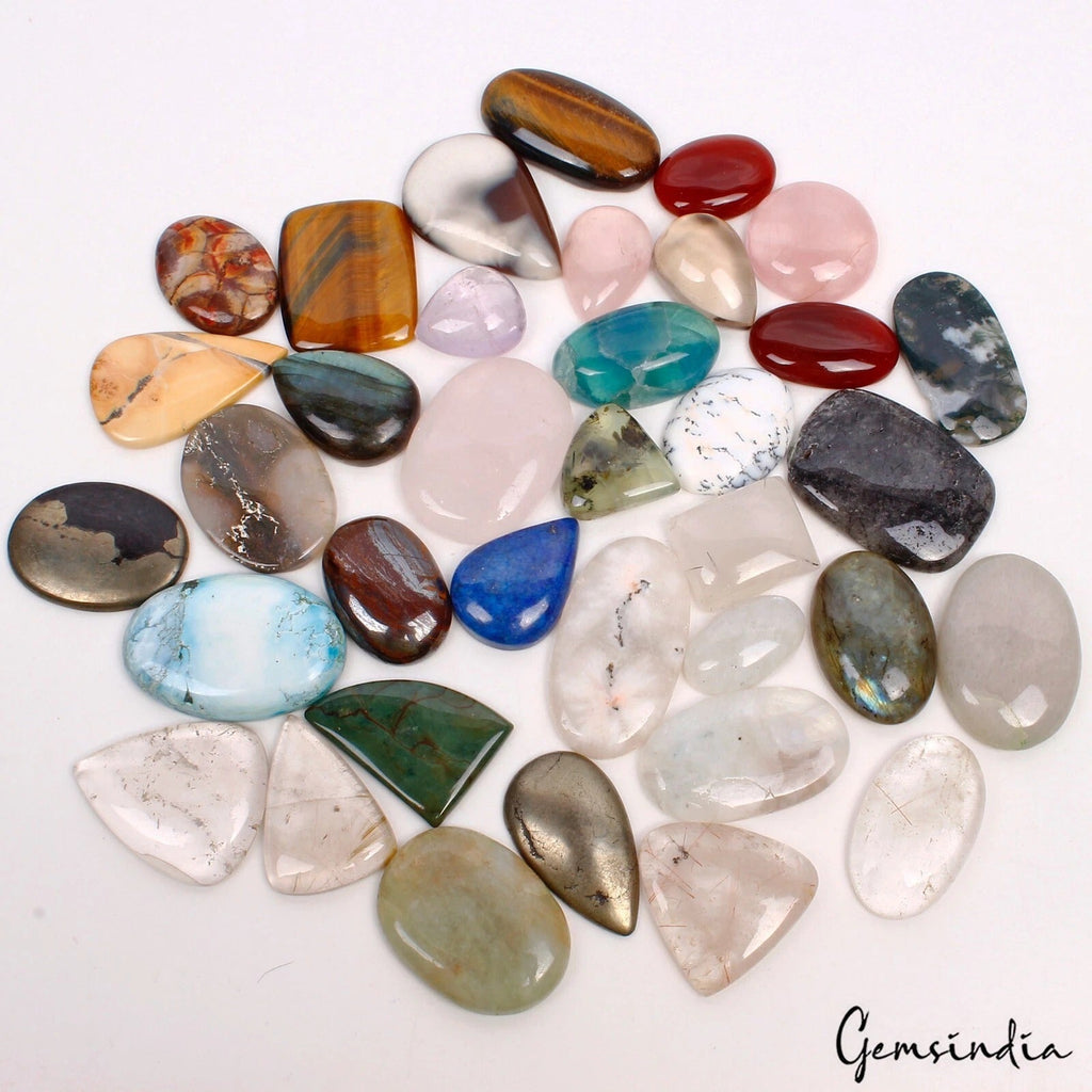 2240 Ct/36 Pcs Natural Multi Color Mix Cab Loose 25mm To 49mm Gems Wholesale Lot