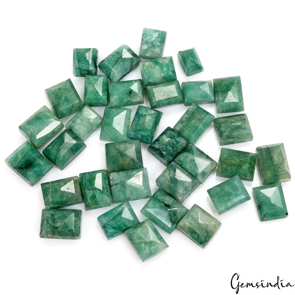 Certified 560Ct/35 Pcs Natural Green Emerald Baguette Cut Loose Gems For Jewelry