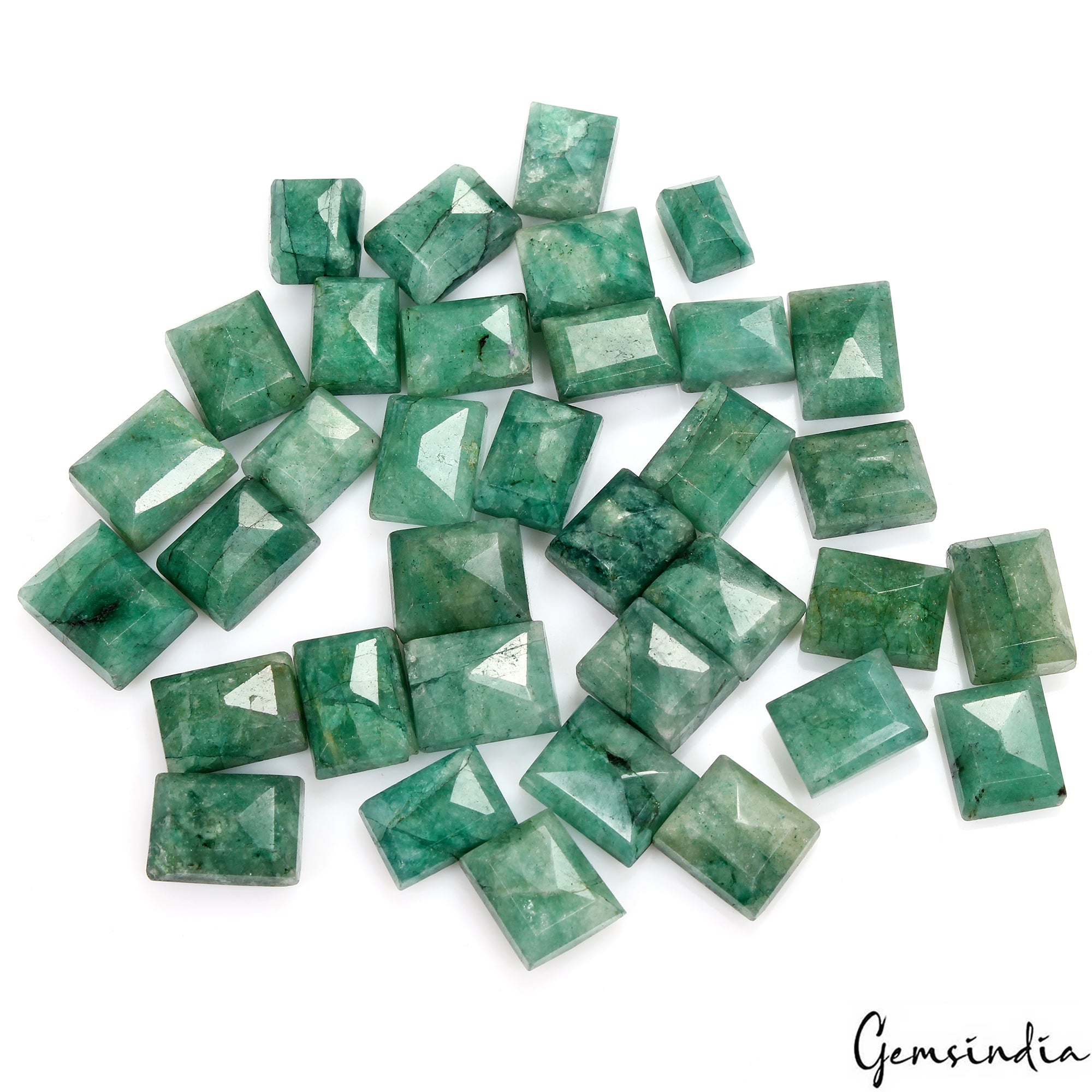 Certified 560Ct/35 Pcs Natural Green Emerald Baguette Cut Loose Gems For Jewelry