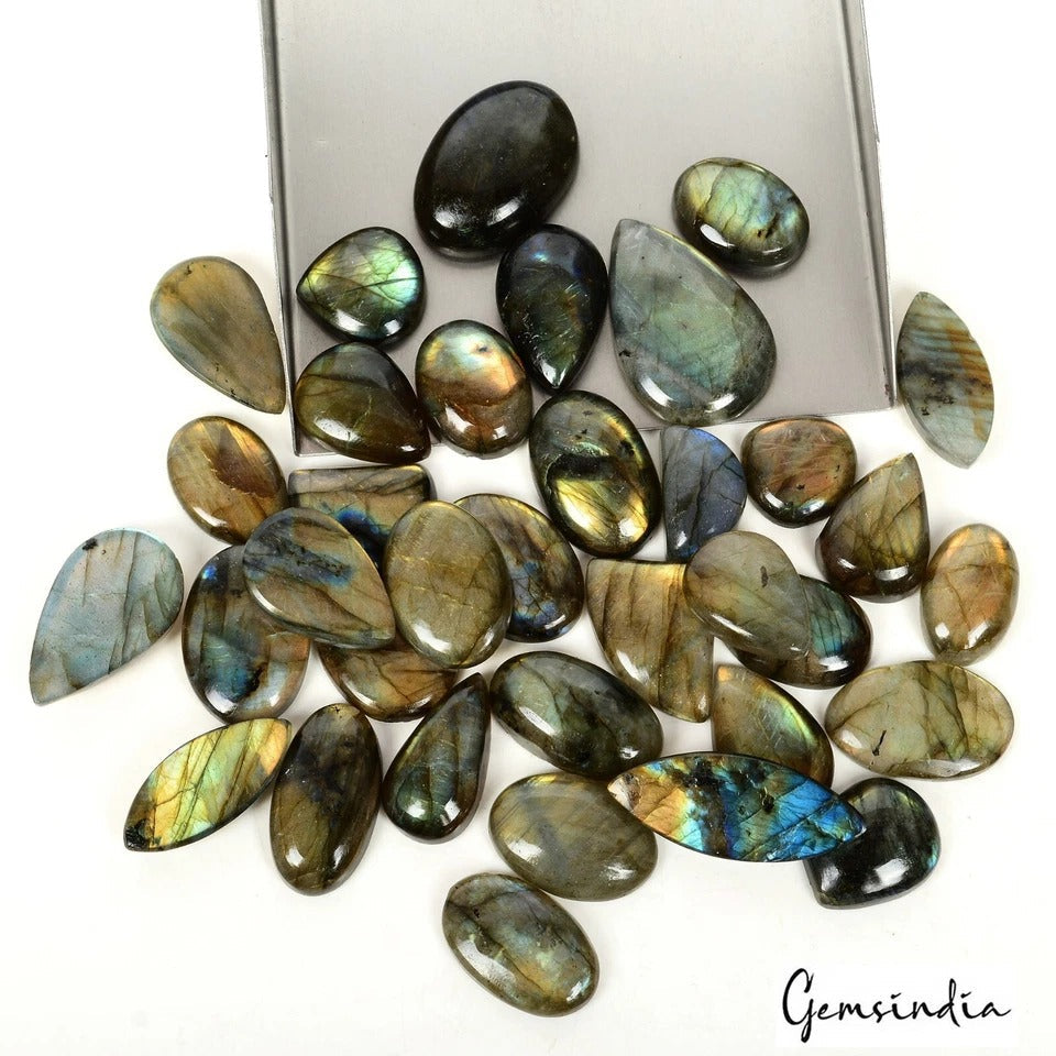 19-36MM Multi Fire Labradorite Mix Shape Cabochon Loose Wholesale Gemstones Lot