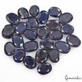 500 Ct/25 Pcs Natural African Dark Blue Sapphire Oval Loose Gems Lot For Jewelry