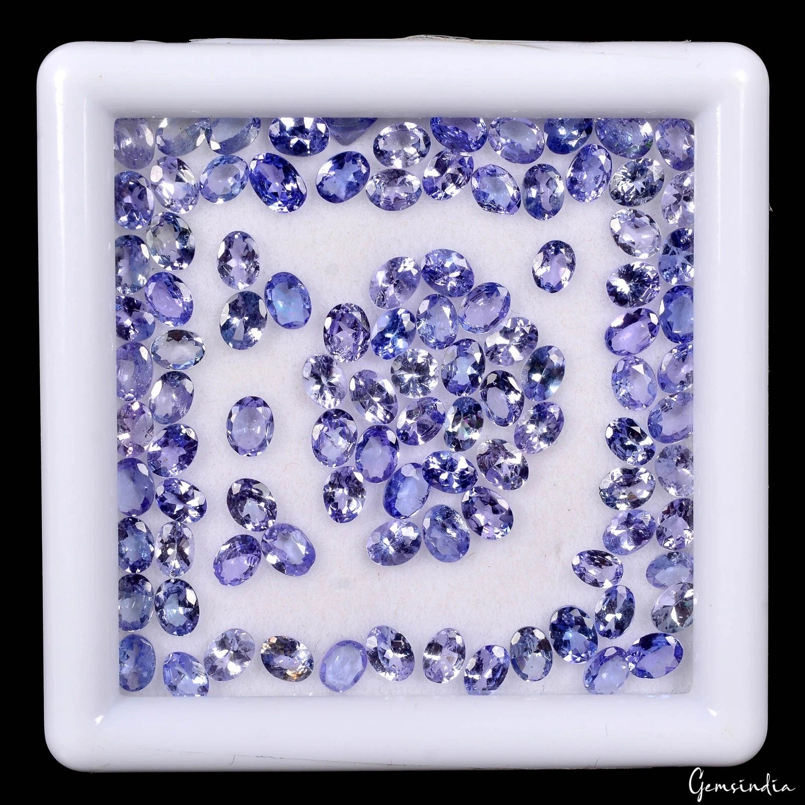16.30 Ct/100 Pcs Natural Violet Blue Untreated Tanzanite Oval Cut 4x3mm Gems Lot