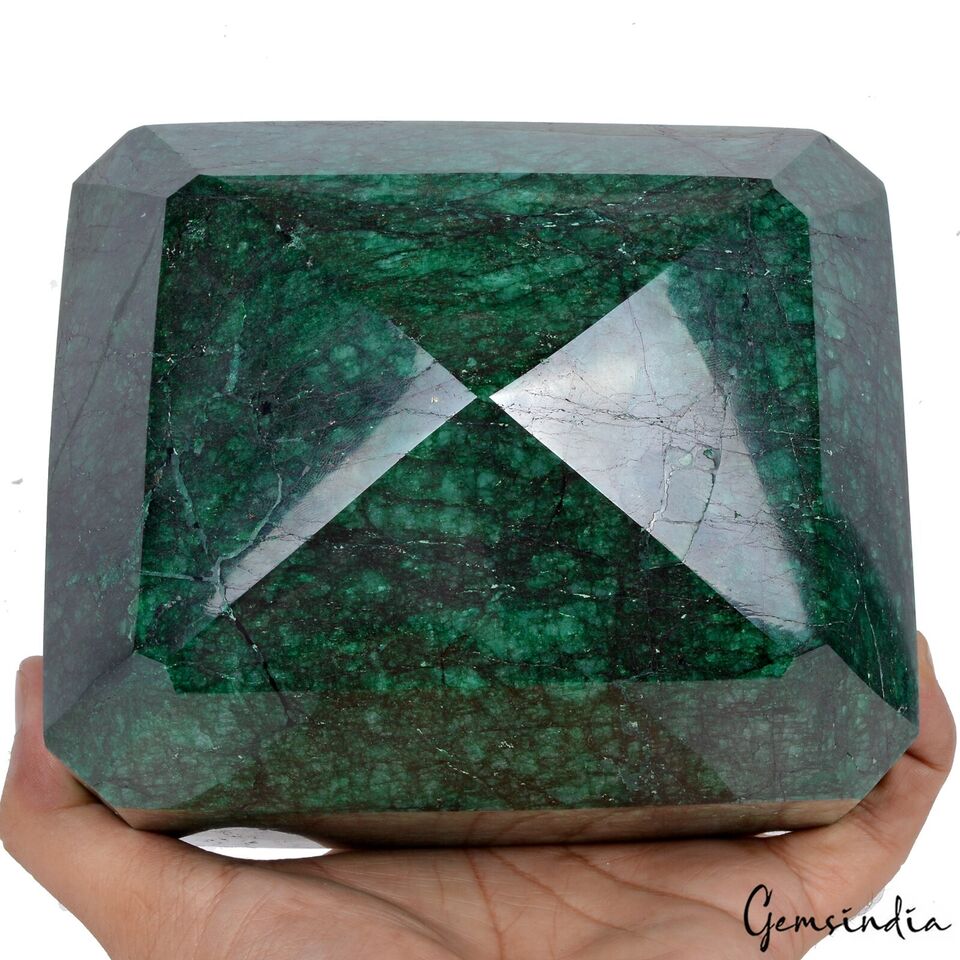 4.43 Kg Natural Brazilian Bottle Green Emerald Octagon Cut Museum Size Loose Gem